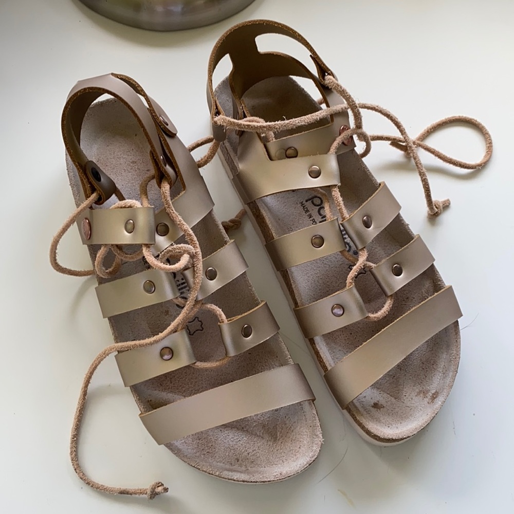 Papillio Rose Gold Lace Up Sandal